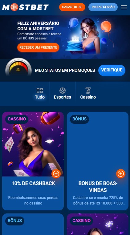 Códigos Promocionais no Aplicativo Mostbet