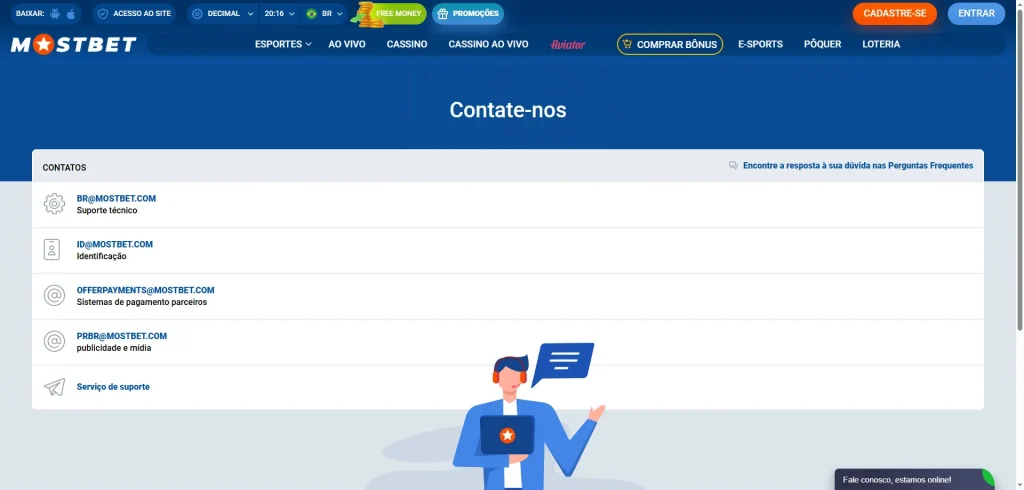Serviço De Suporte Da Mostbet