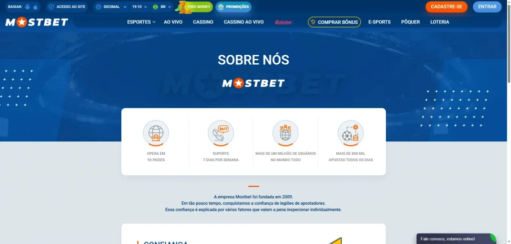 SOBRE NÓS Mostbet