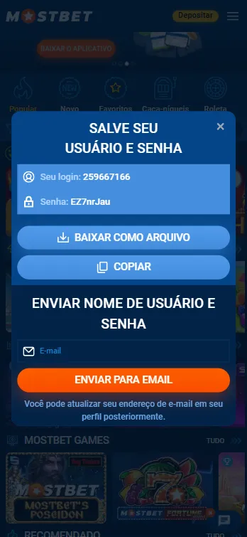 Como se registrar através do aplicativo Mostbet?